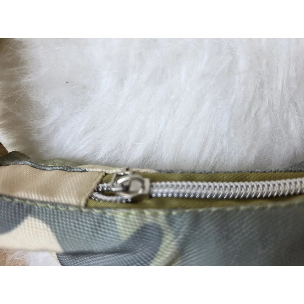 Lev Loren Camo Shoulder Bag Hobo Tote Large Green